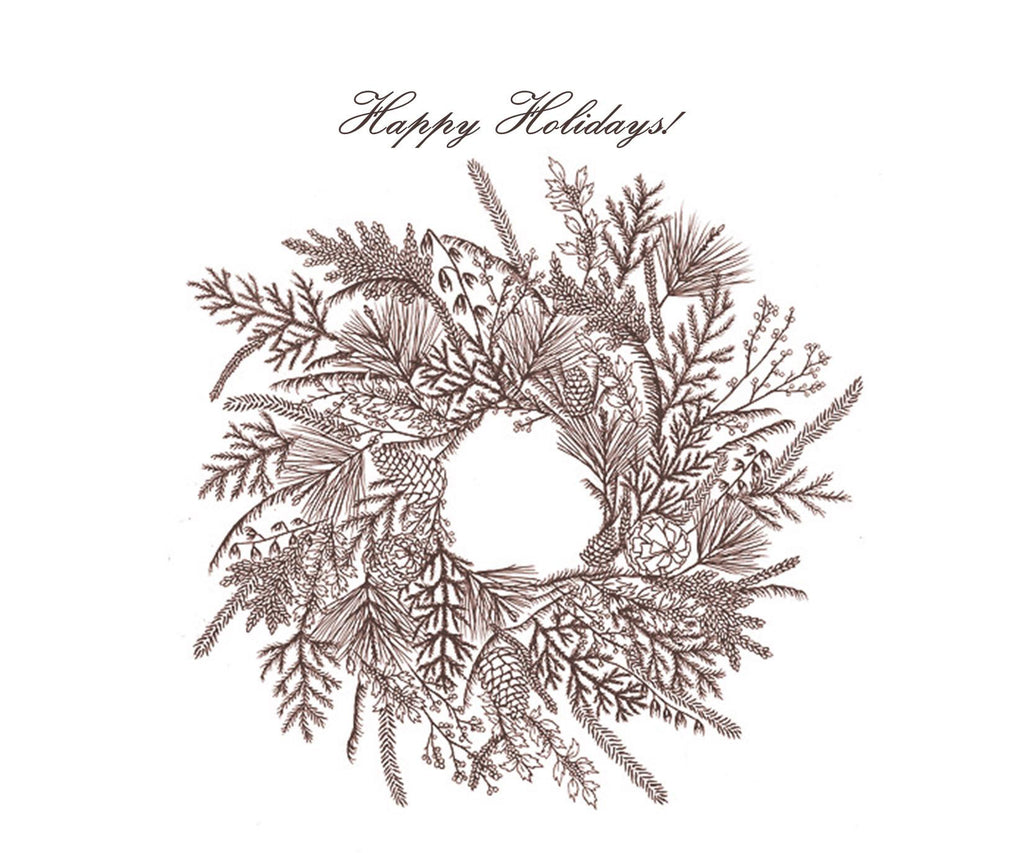 Hand drawing Christmas wreath with branches and pine cones, design for your  greeting cards, banners, flyers. Stock vector illustration isolated on  Stock Vector Image & Art - Alamy